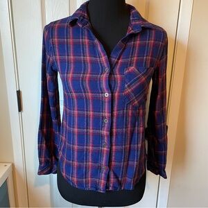 Anthropologie Cloth & Stone Womens Small Plaid Shirt Size Extra Small
